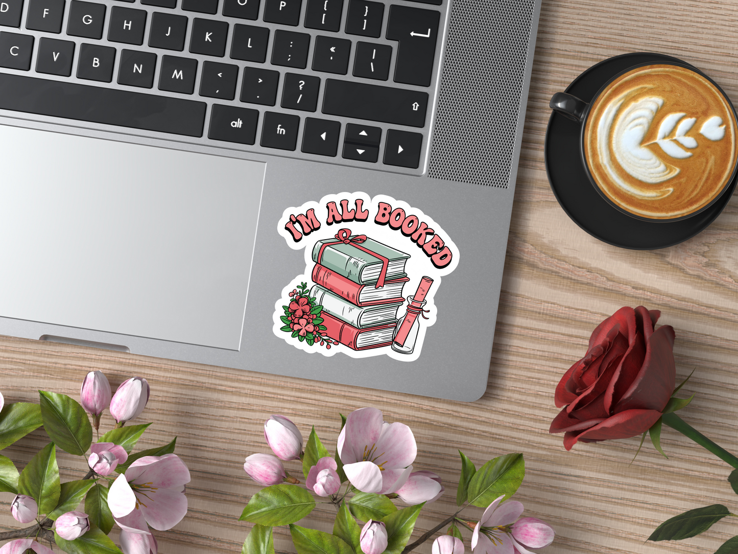 I'm All Booked Stack Of Books Sticker