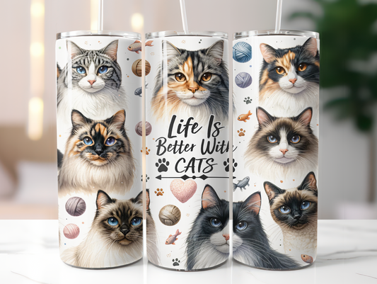 Life Is Better With Cats 20oz Tumbler