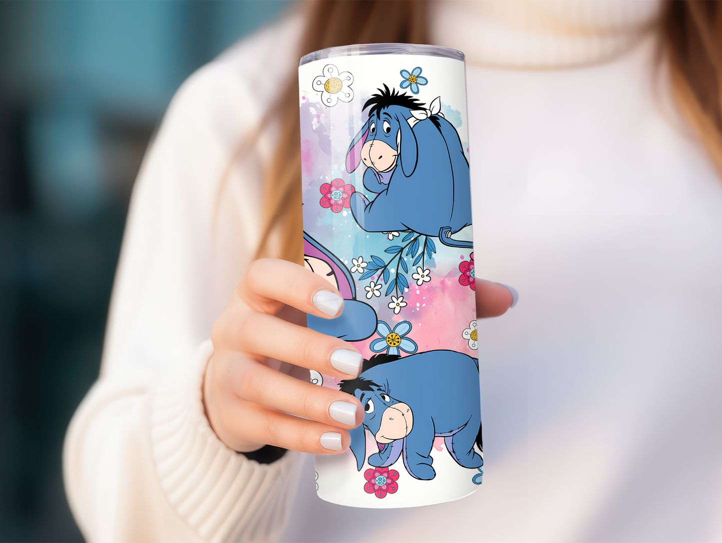 Cute Blue Cartoon Donkey 20oz Tumbler