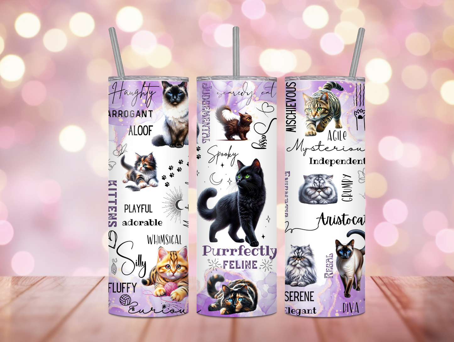 Purple Cat 20oz Tumbler