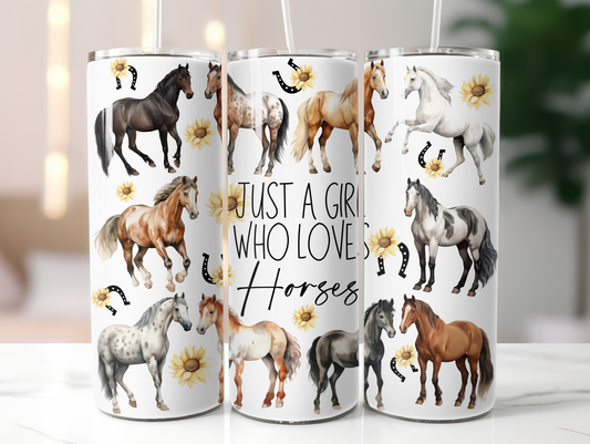Just A Girl Who Loves Horses 20oz Tumbler