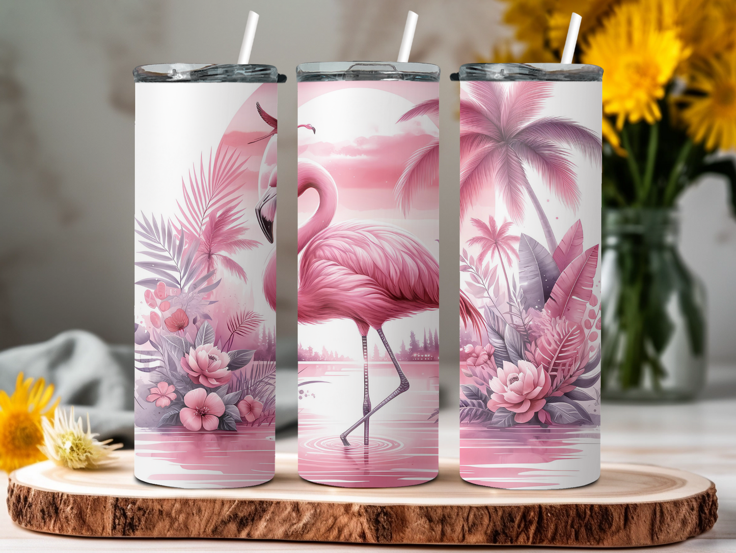 Tropical Pink Flamingo 20oz Tumbler