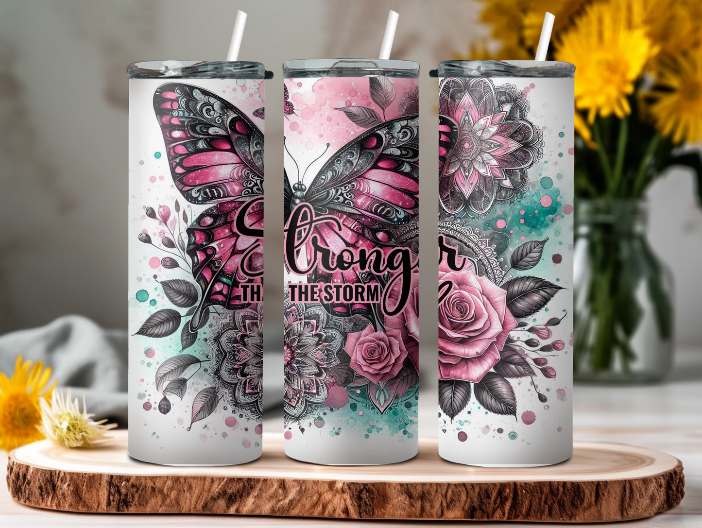 Butterfly Stronger Than The Storm 20oz Tumbler