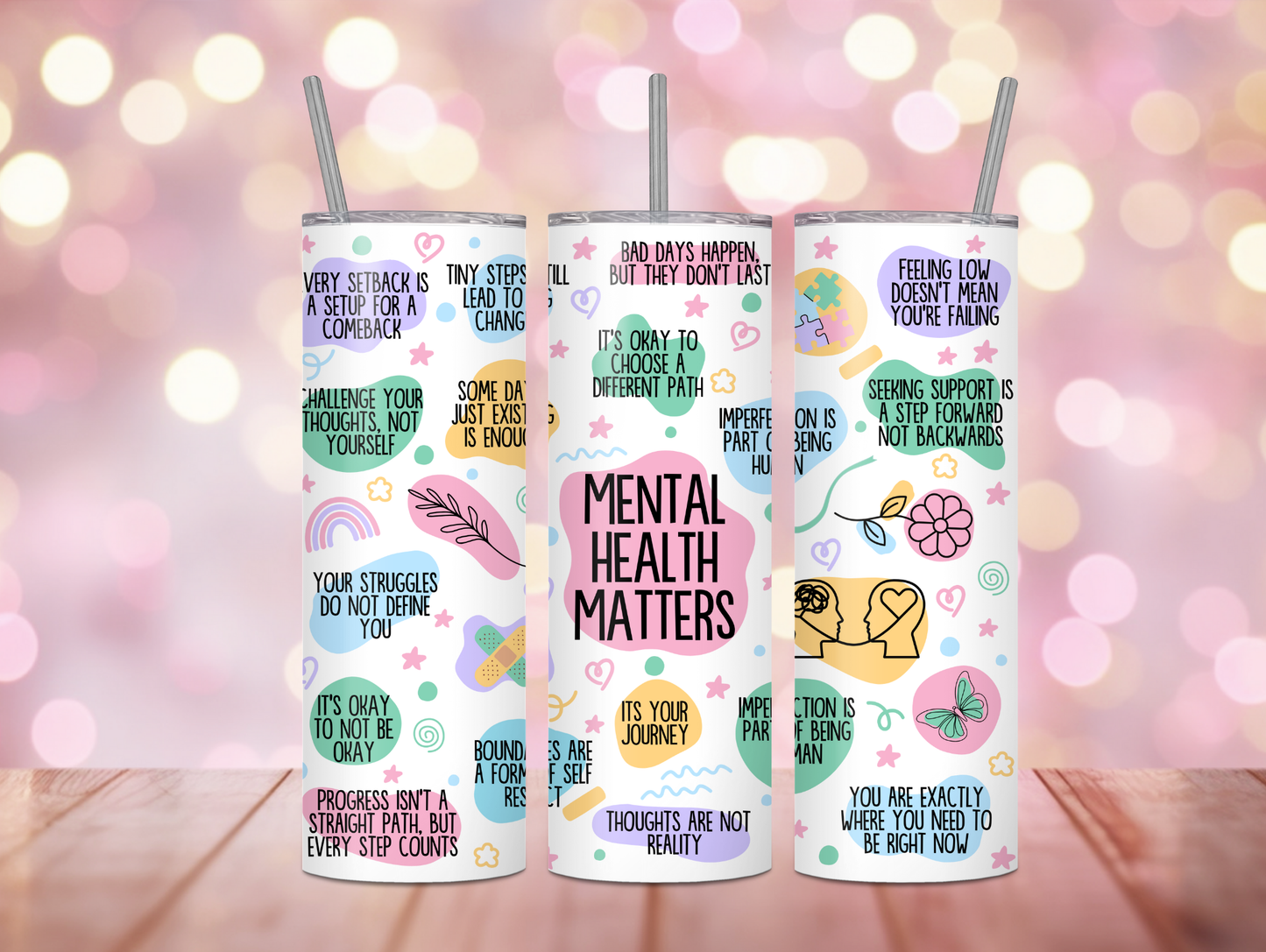 Mental Health Matters Affirmations 20oz Tumbler