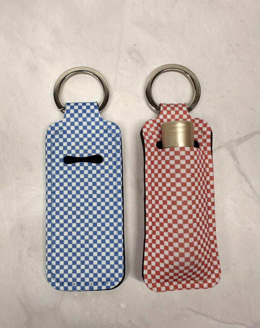 Lip Balm Holder Keychains_Checkered