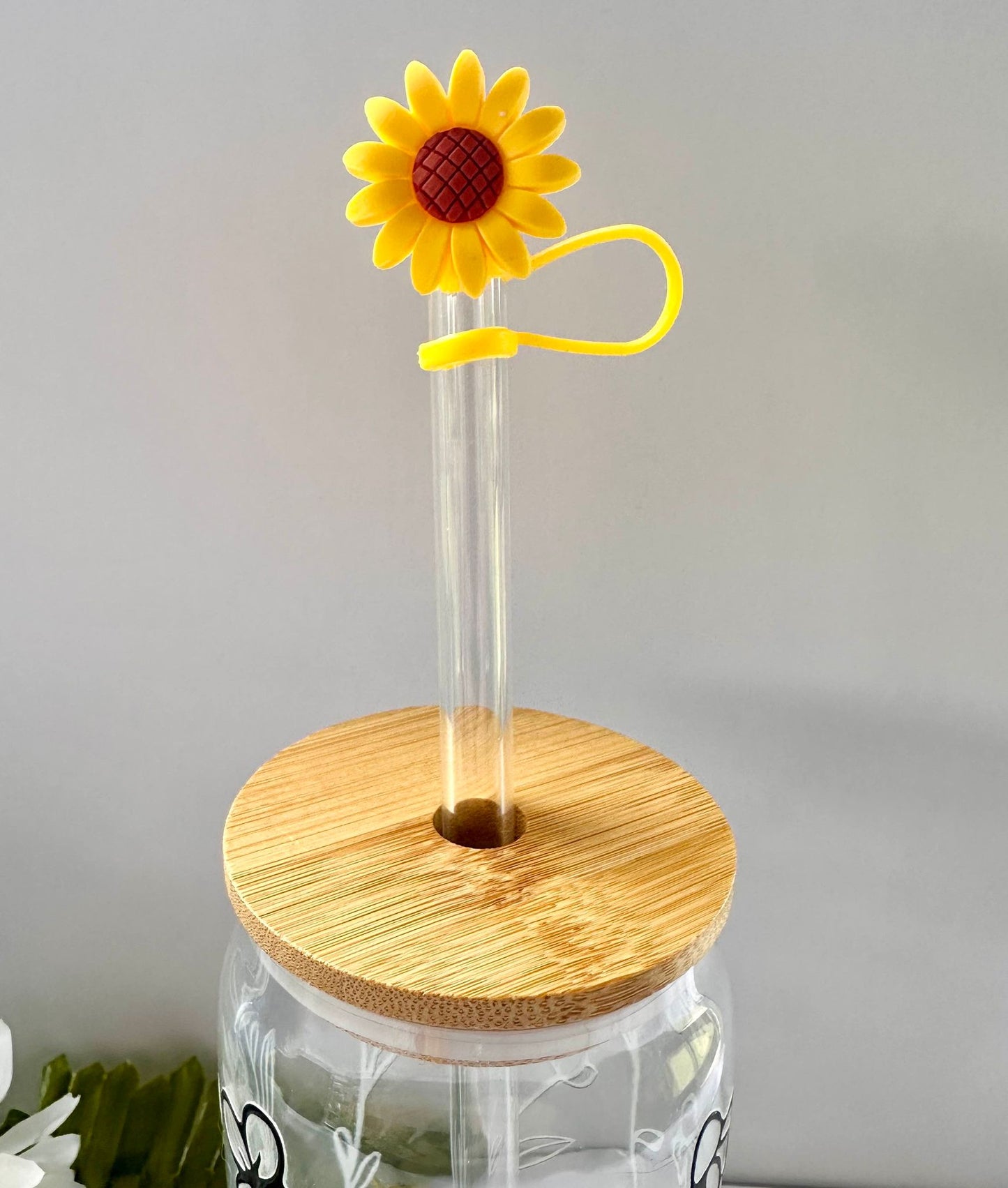 Yellow Sunflower Straw Topper (Larger)
