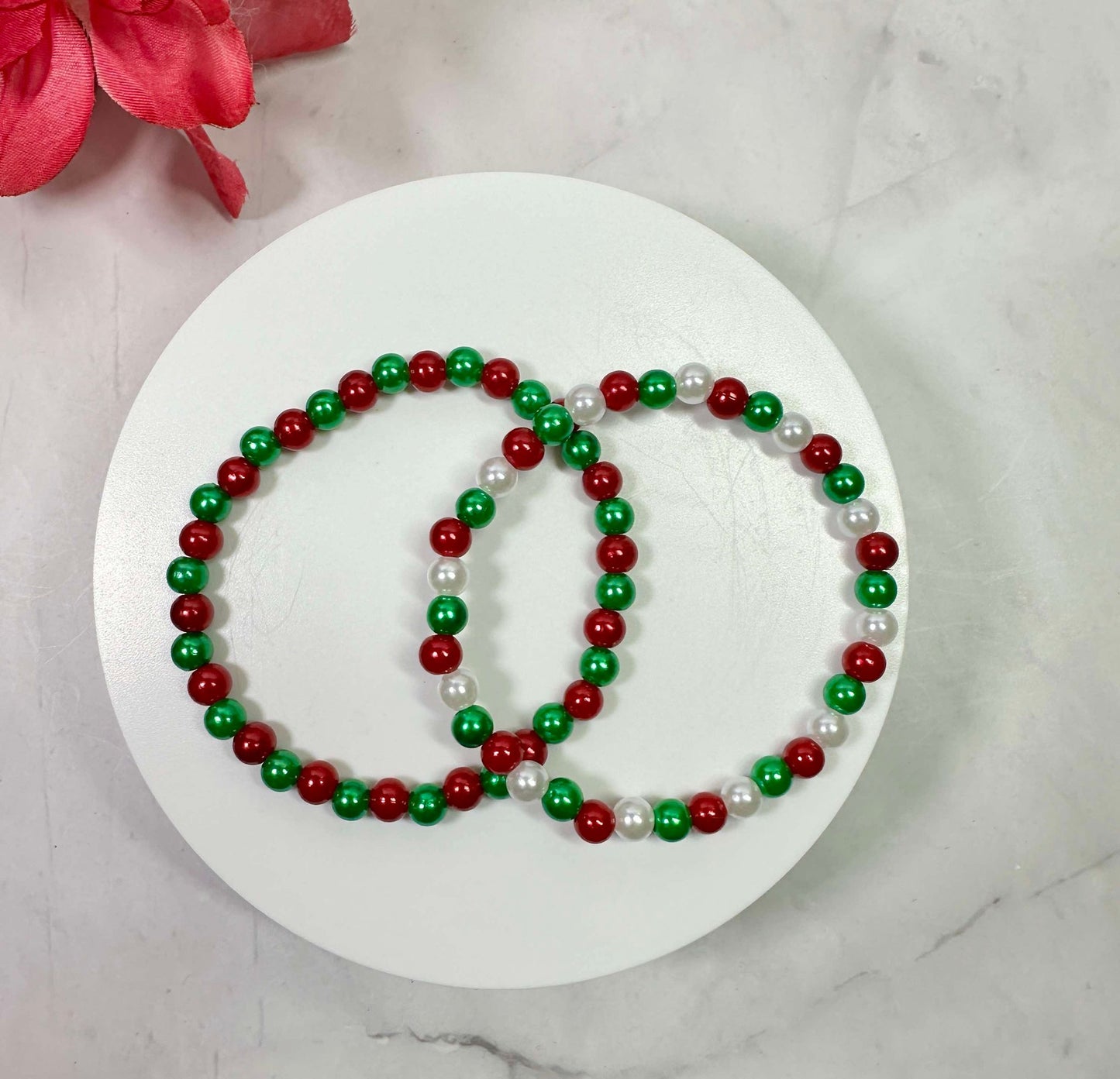 Christmas Faux Pearl Bracelet