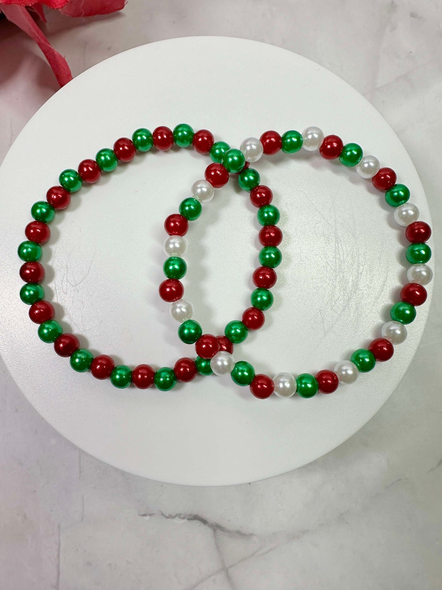 Christmas Faux Pearl Bracelet