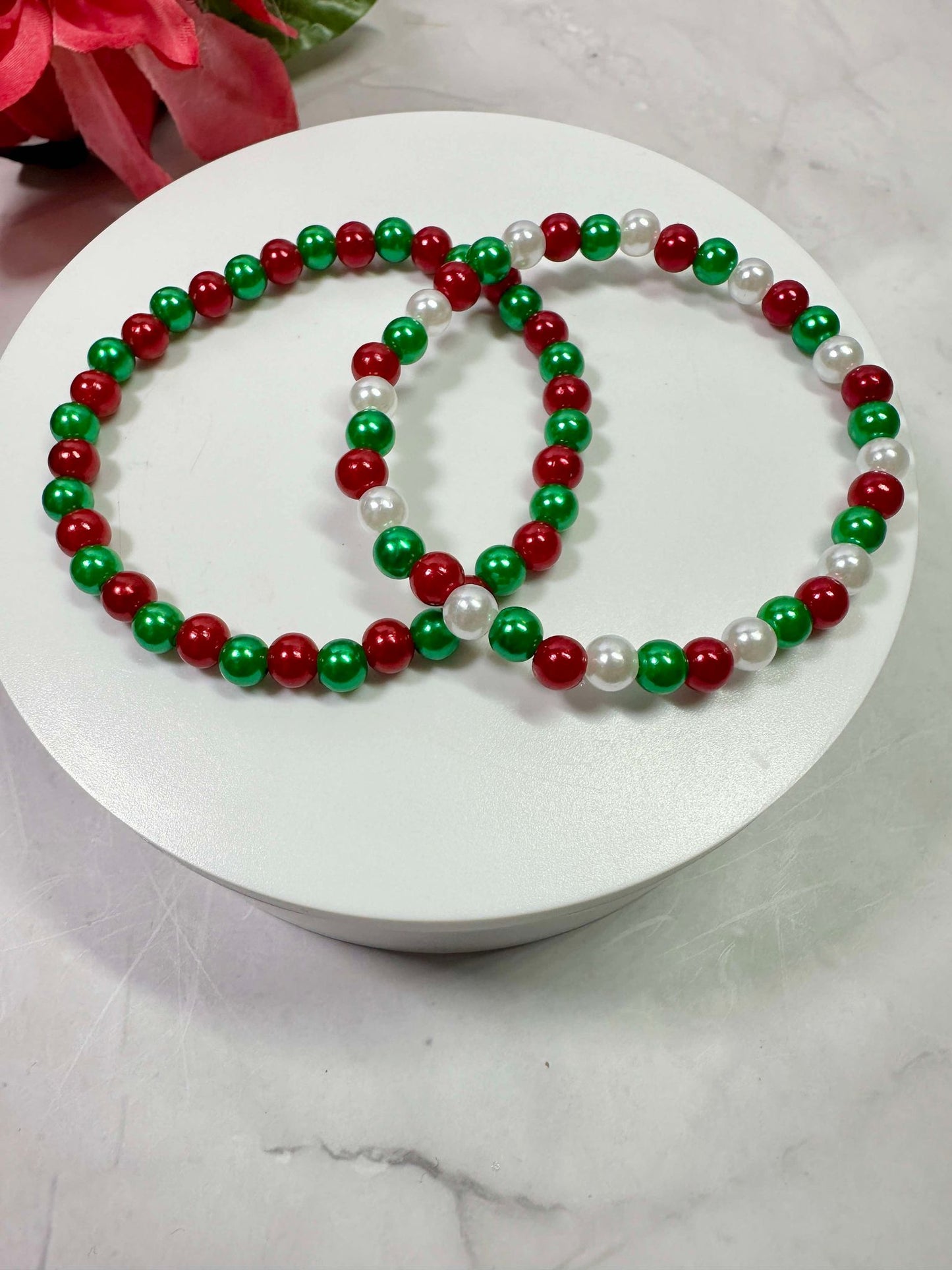 Christmas Faux Pearl Bracelet