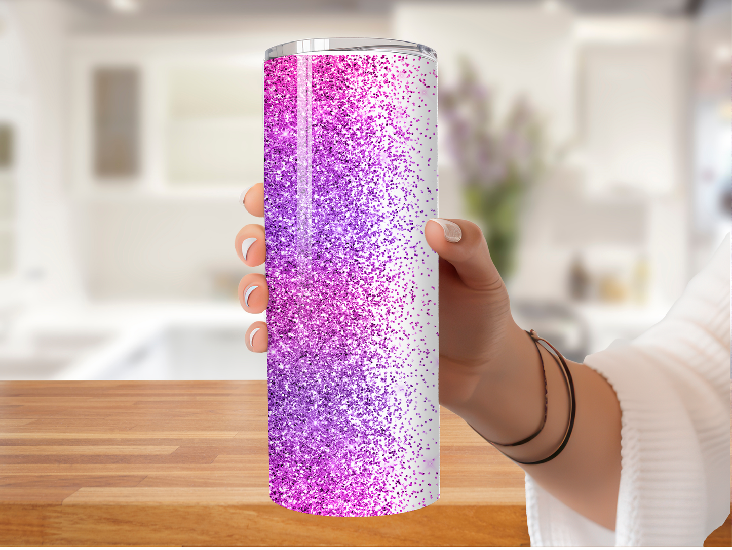 Glitter Center Open Personalized 20oz Tumbler