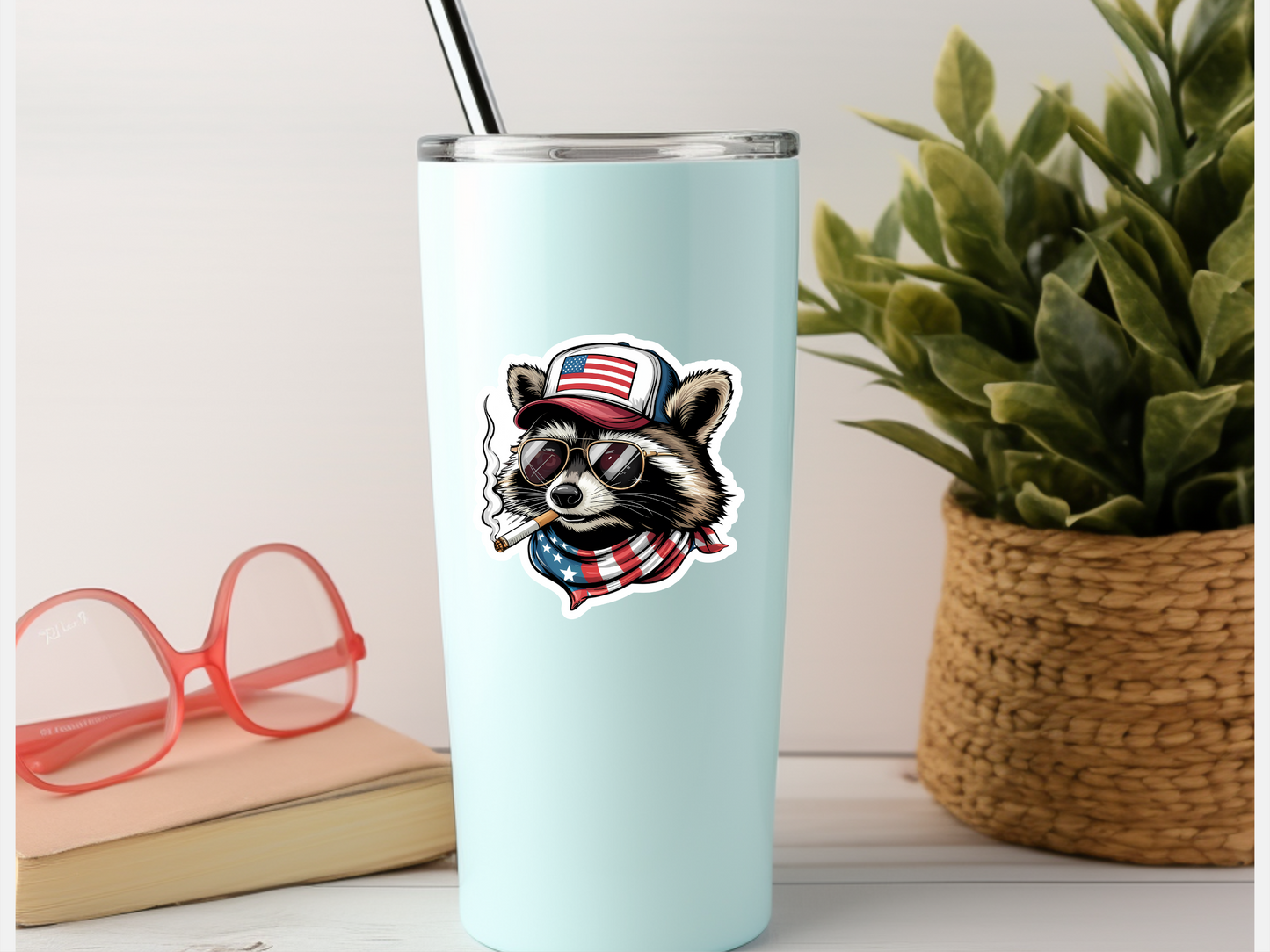 Patriotic Raccoon Sticker