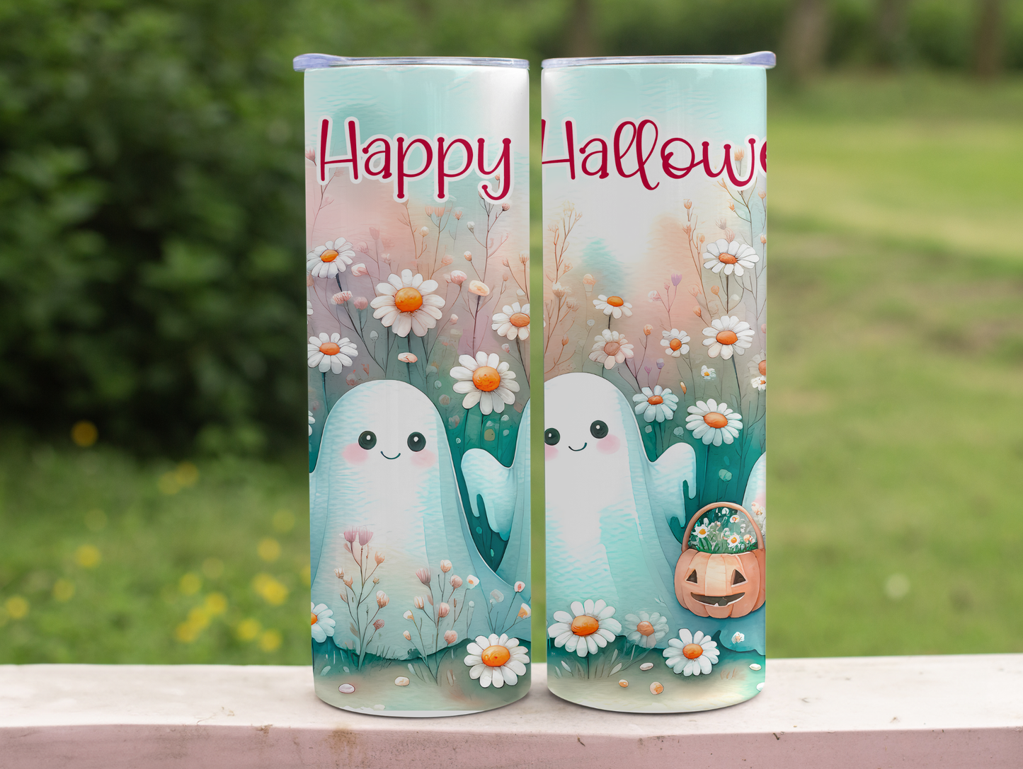 Cute Ghosts & Daisies 20oz Tumbler