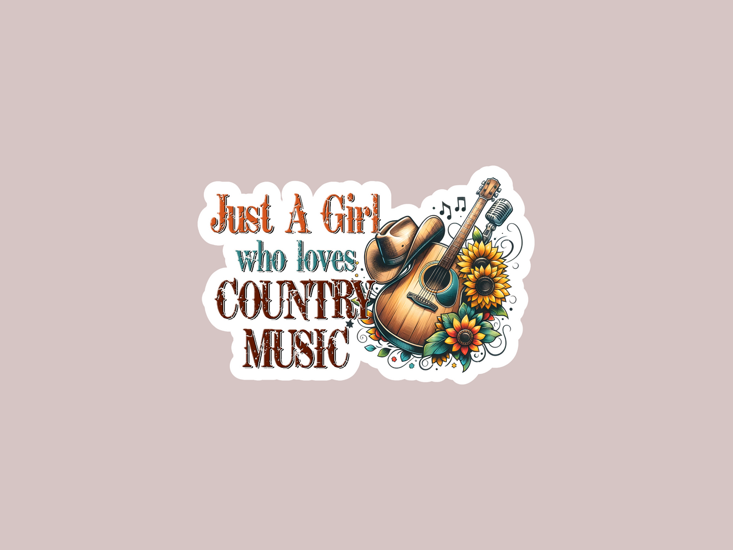 Just A Girl Who Loves Country Music Sticker