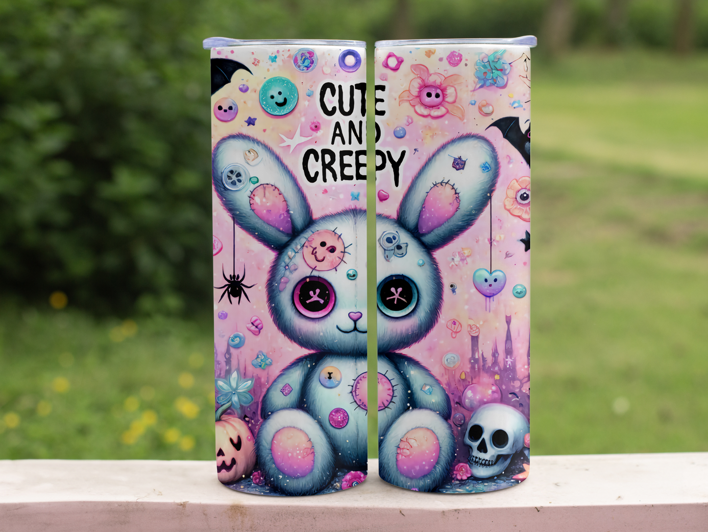 Cute & Creepy Halloween Bunny 20oz Tumbler