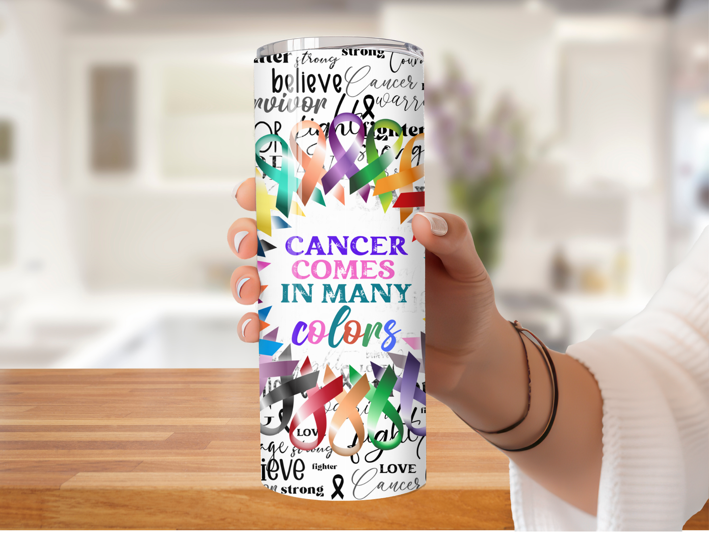 Cancer Comes In Many Colors 20oz Tumbler