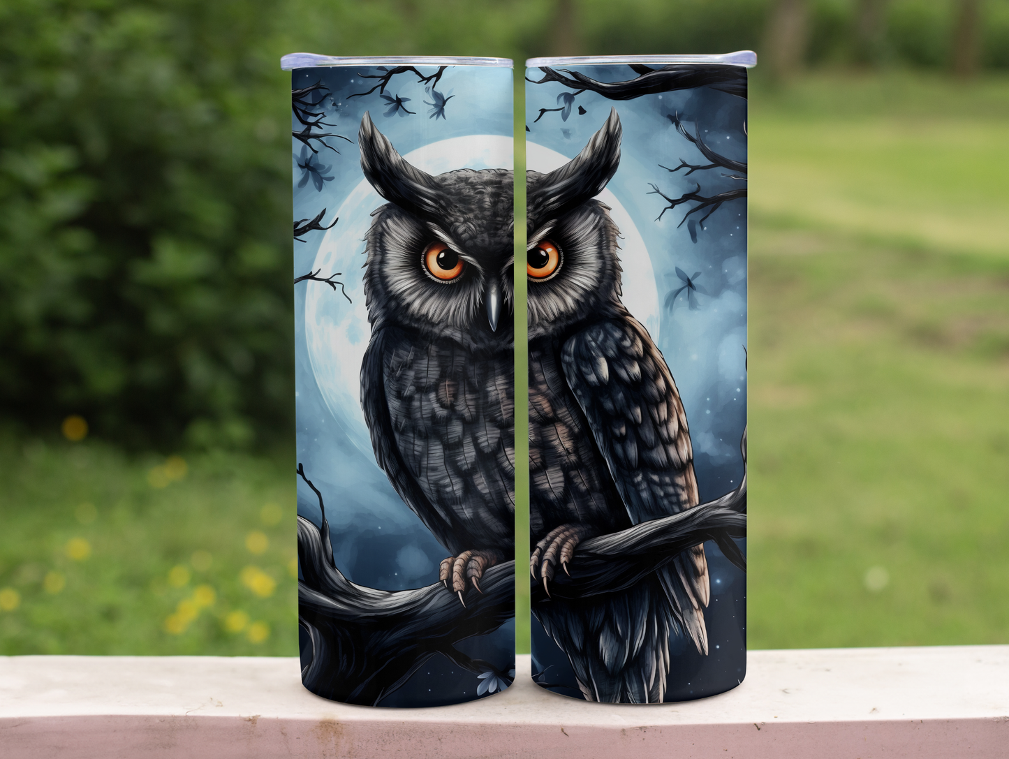 Night Scene Owl 20oz Tumbler