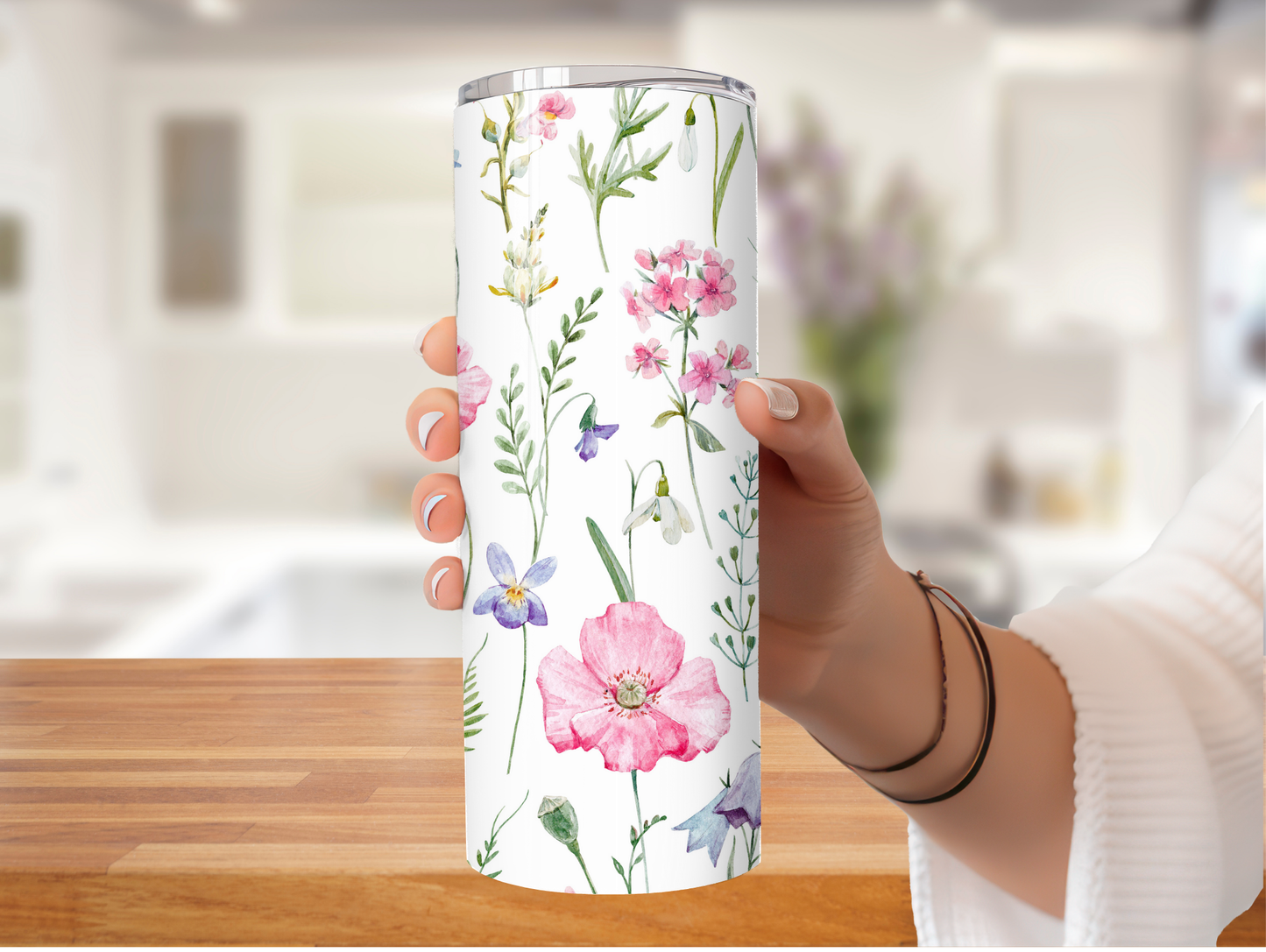 Pink and Purple Flowers 20oz Tumbler