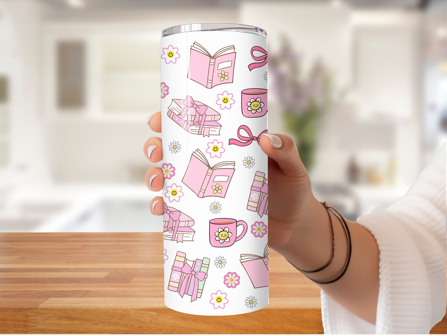 Pink Girly Bookish 20oz Tumbler