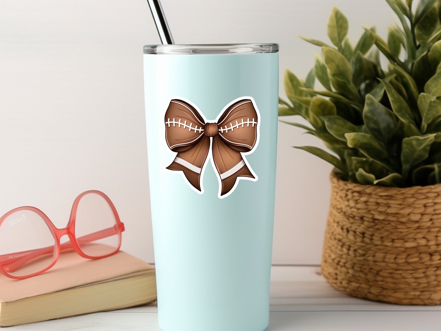 Football Bow Sticker
