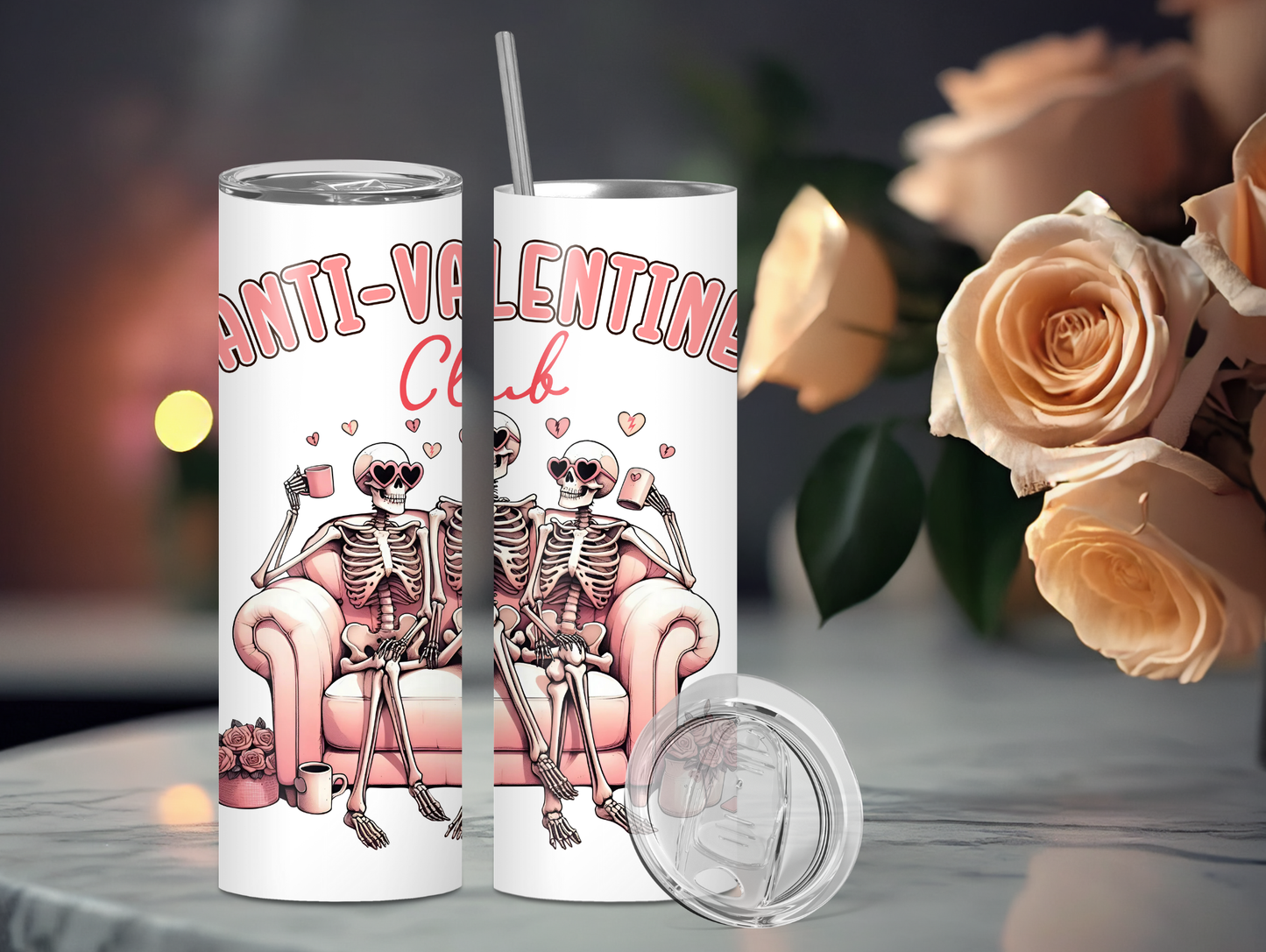 Anti Valentine Skeleton 20oz Tumbler