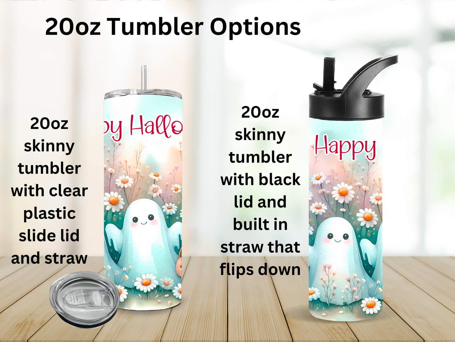 Cute Ghosts & Daisies 20oz Tumbler
