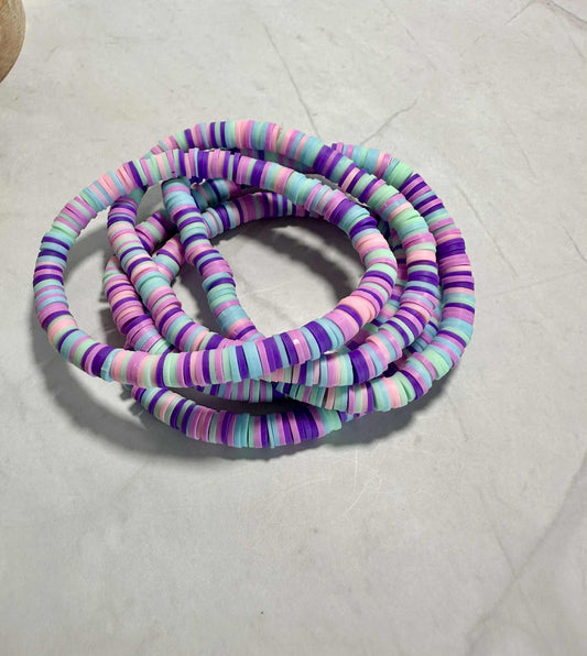 Purple Unicorn Clay Beaded Bracelet