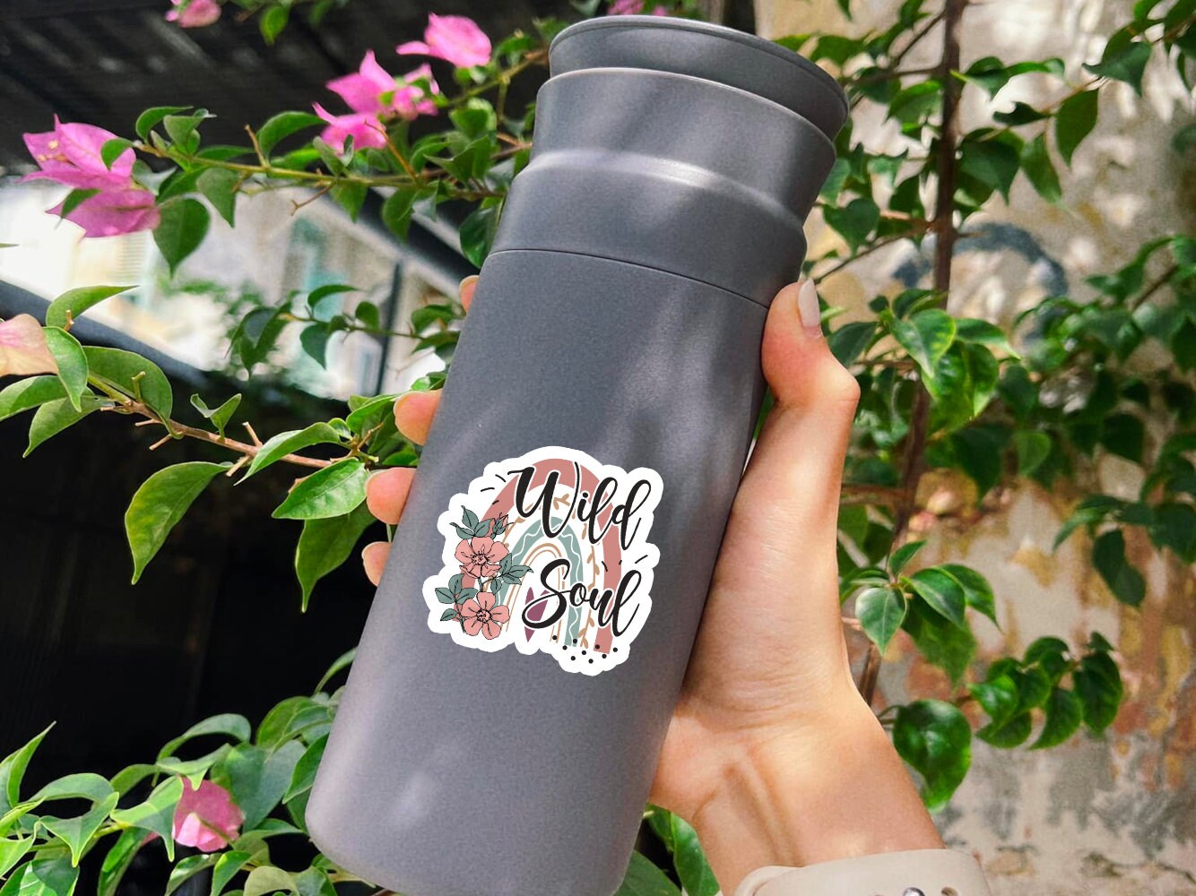 Wild Soul Floral Rainbow Sticker