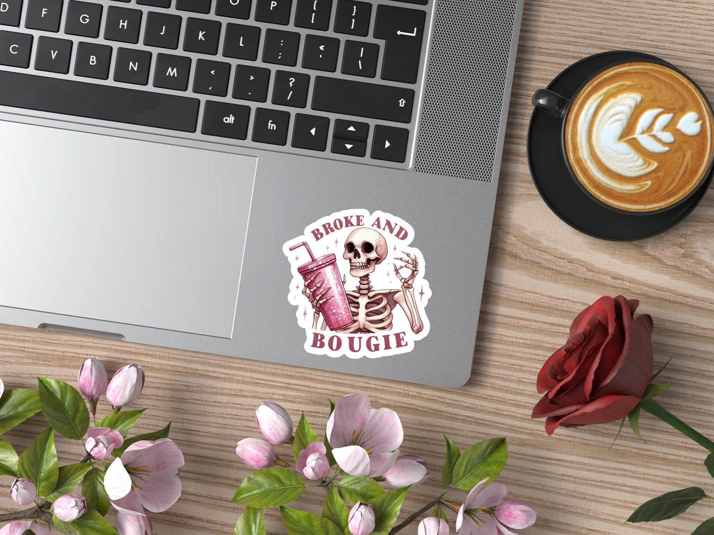 Broke and Bougie Skeleton Sticker