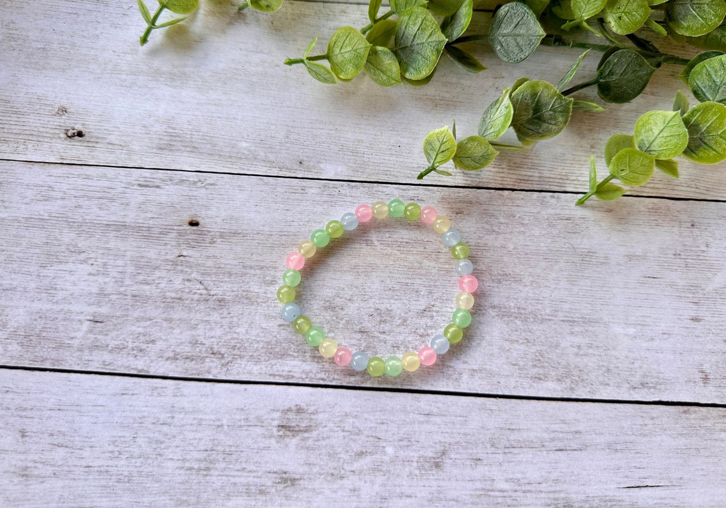Single Strand Pastel Beaded Stretch Bracelet