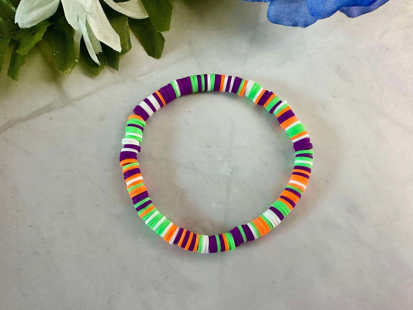 Single Strand Halloween Polymer Clay Bracelet