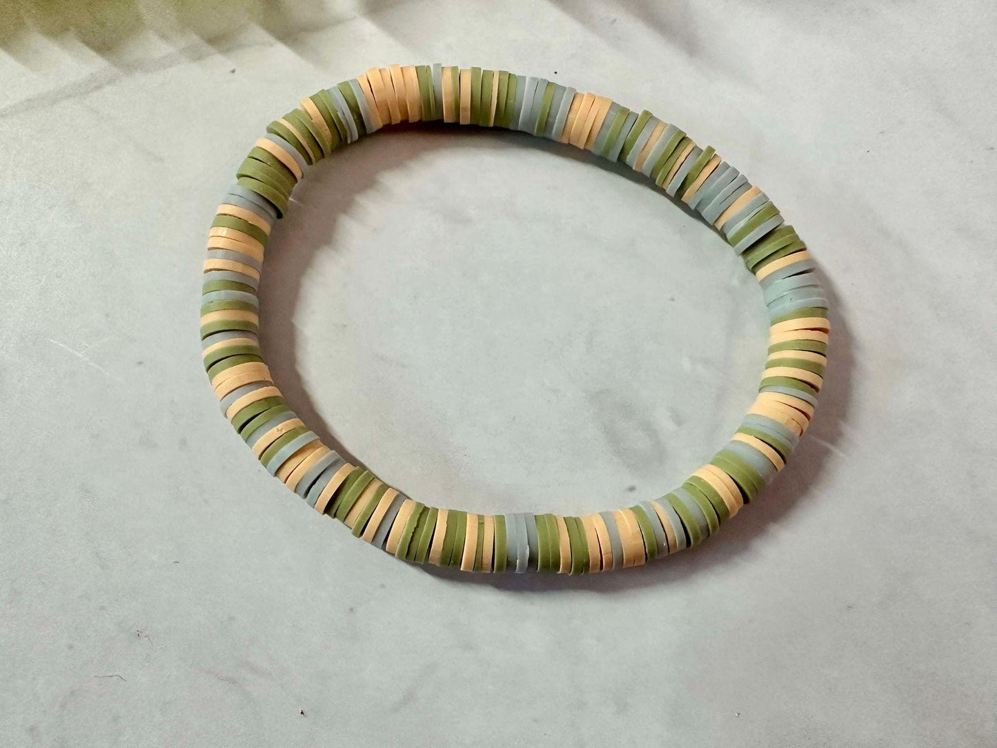Single Strand Handmade Heishi Polymer Clay Bracelet