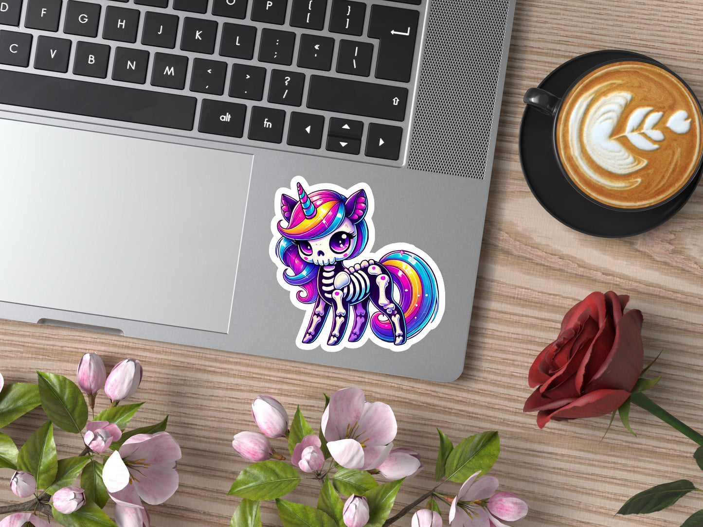 Rainbow Skeleton Unicorn Sticker