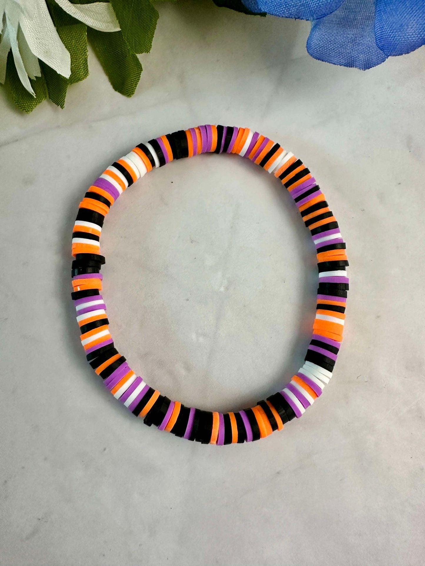 Single Strand Halloween Polymer Clay Bracelet
