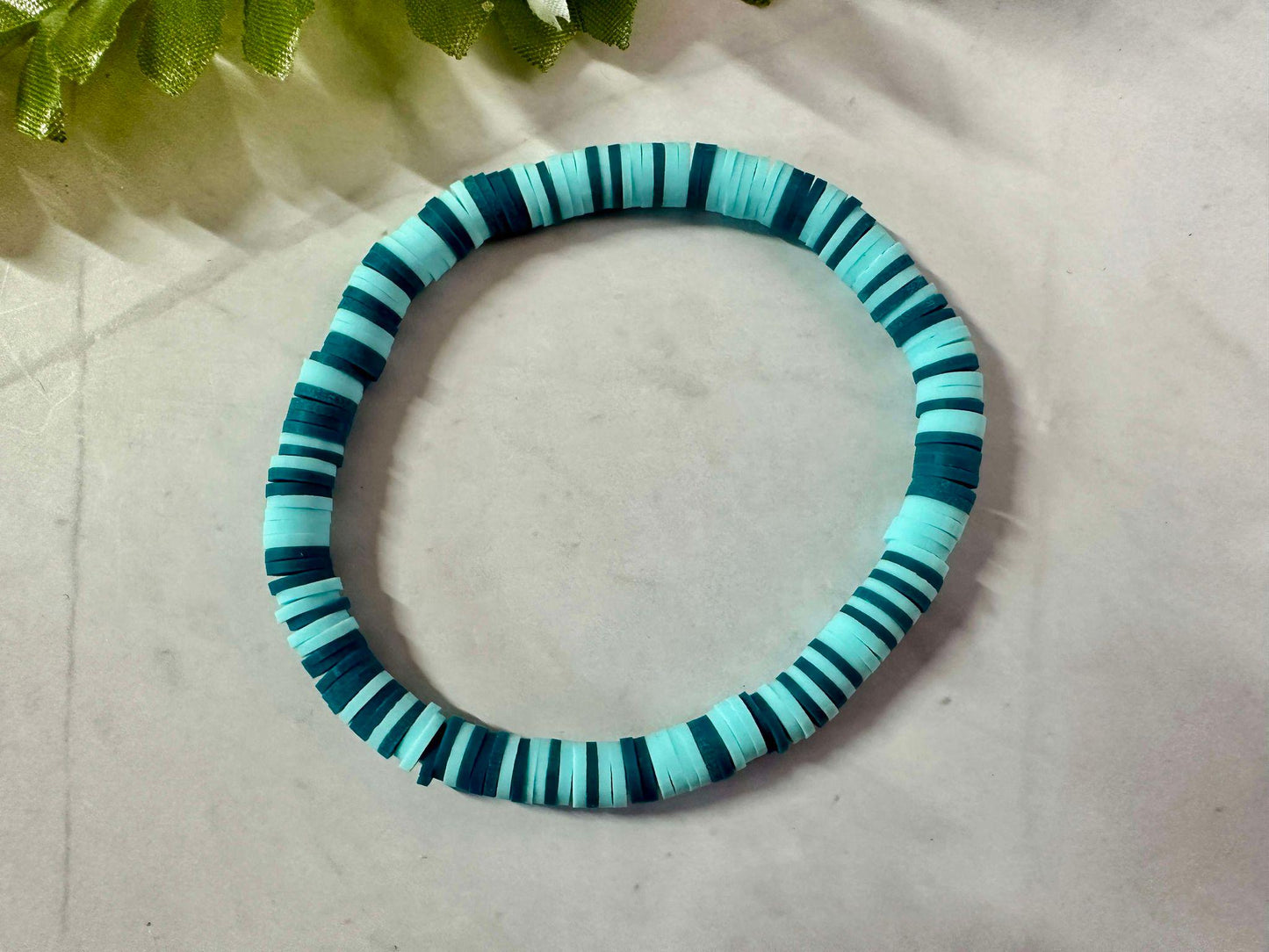 Single Strand Mixed Turquoise Heishi Bracelet