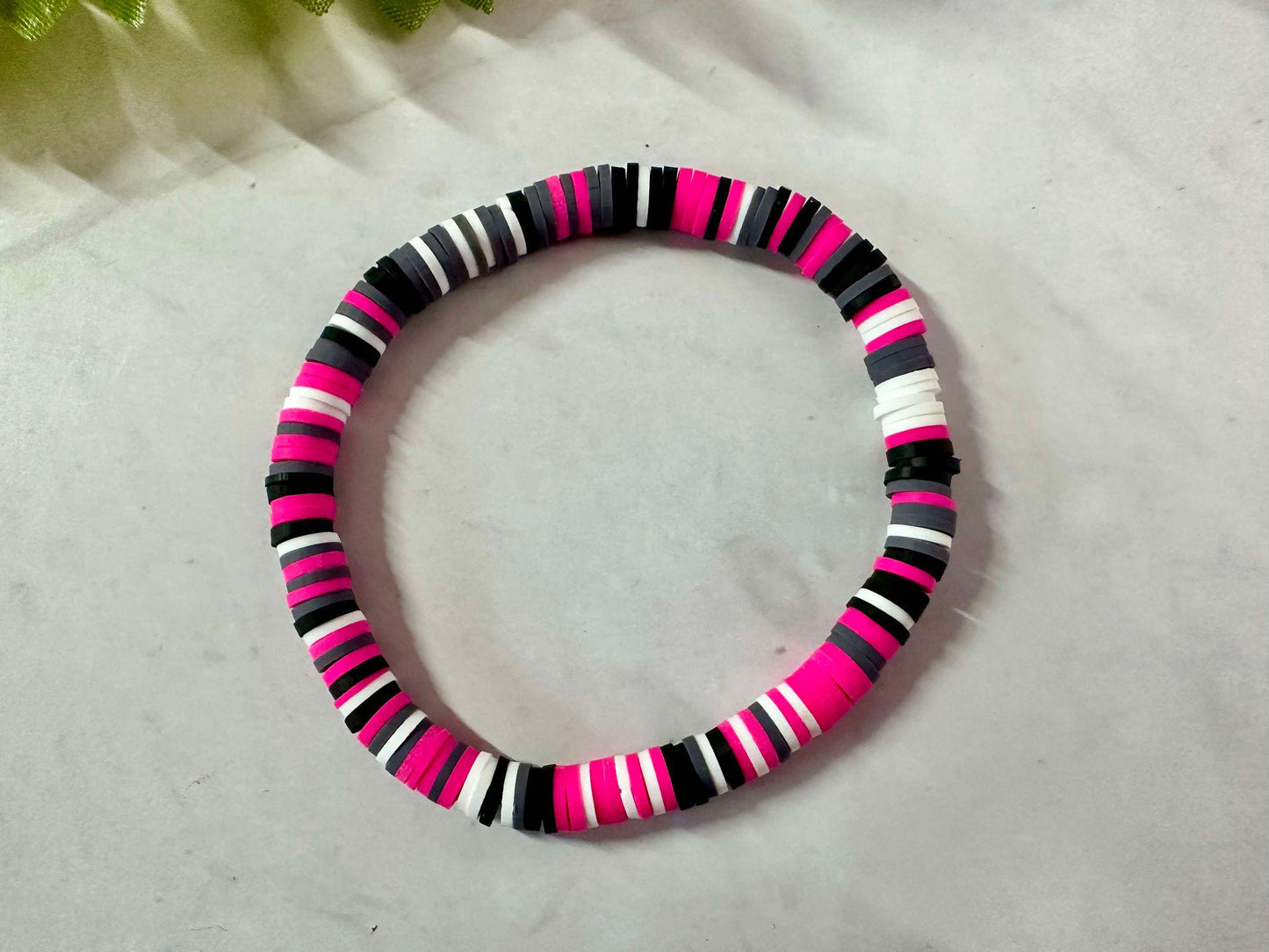 Single Strand Hot Pink Heishi Bracelet