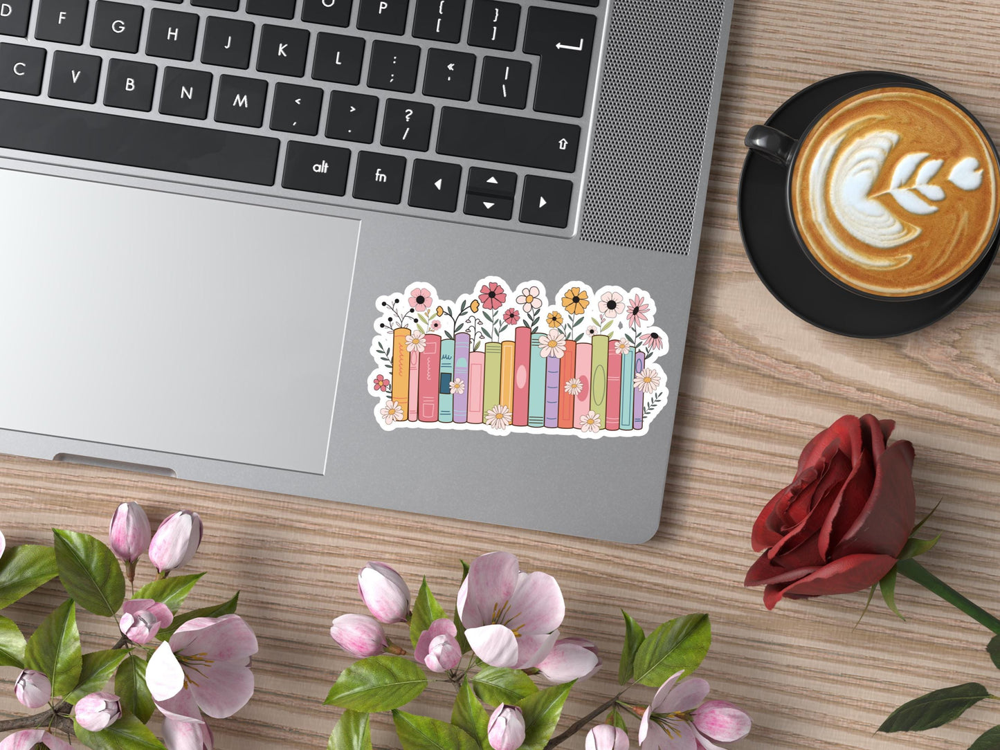 Books and Flowers Sticker