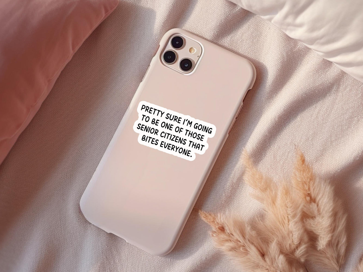 Funny Senior Citizen Biting Sticker