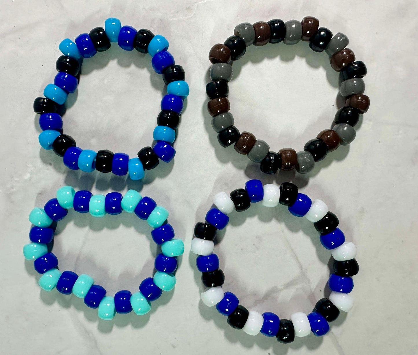 Single Strand Pony Bead Stretch Bracelet: Colorful Kidcore Stackable Bracelet