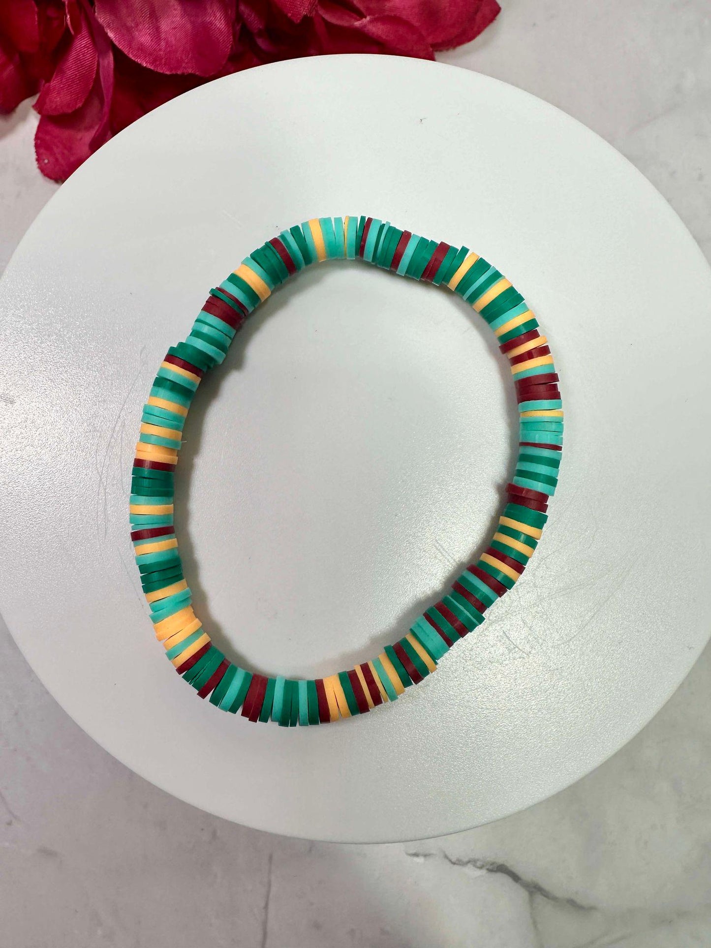 Single Strand Handmade Heishi Polymer Clay Bracelet