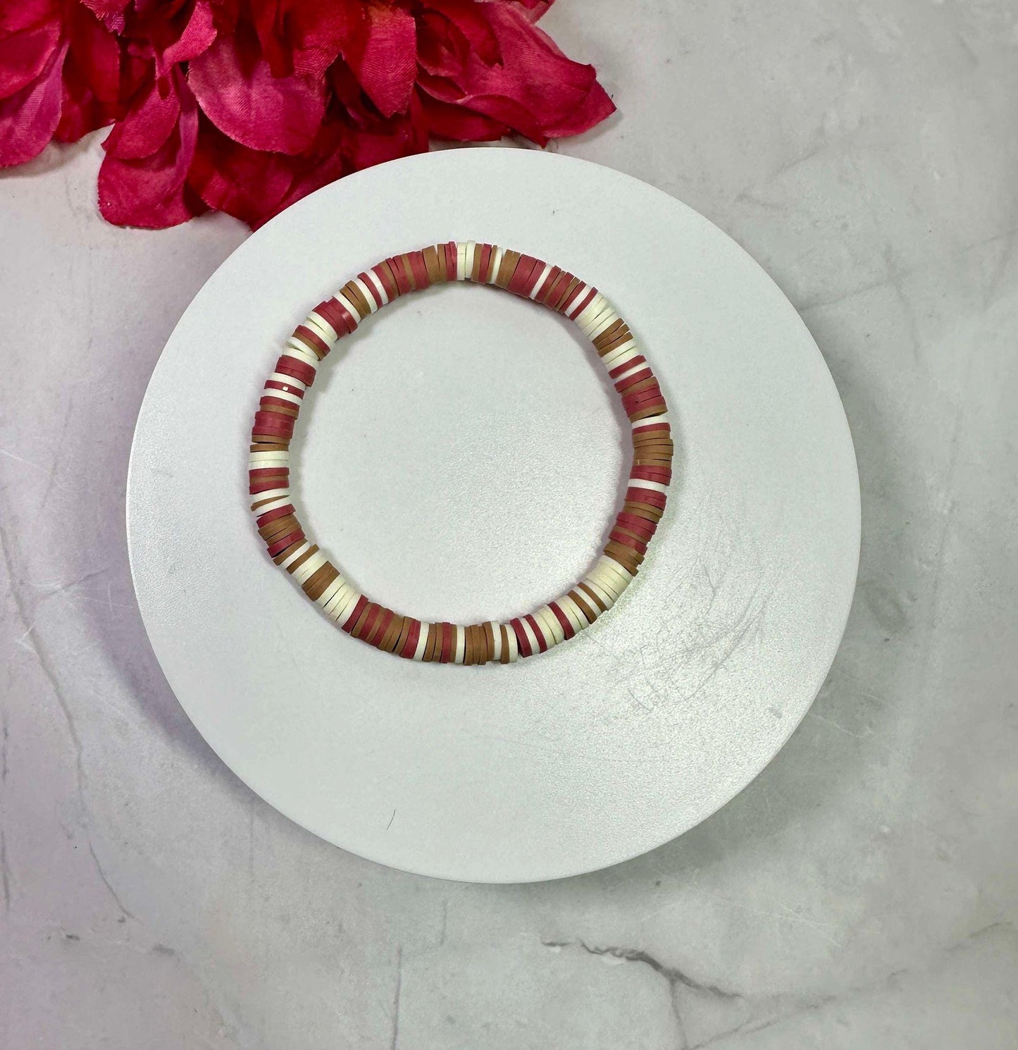 Single Strand Handmade Heishi Polymer Clay Bracelet