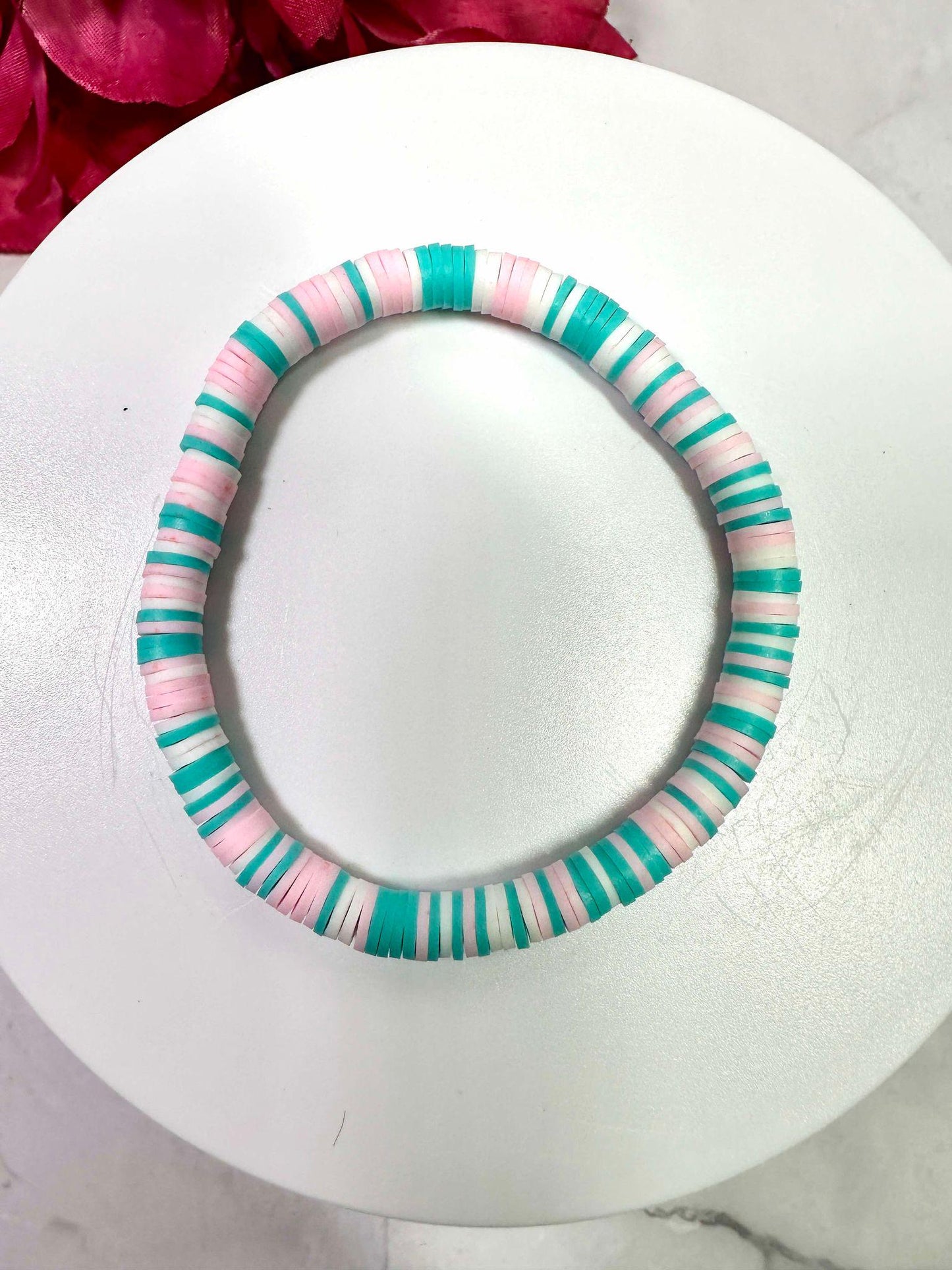 Single Strand Pink Paradise Heishi Bracelet