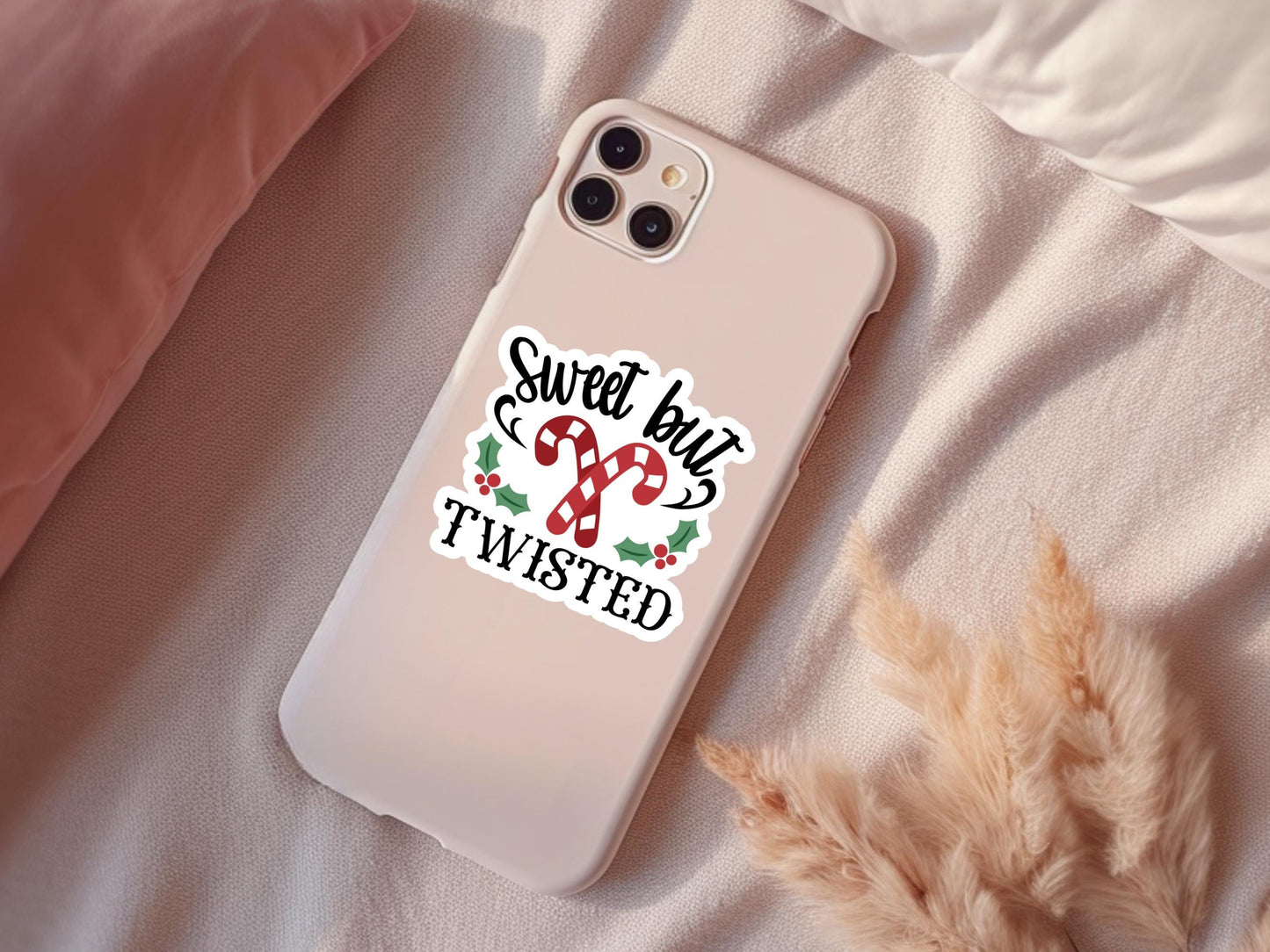 Sweet But Twisted Candy Cane Sticker