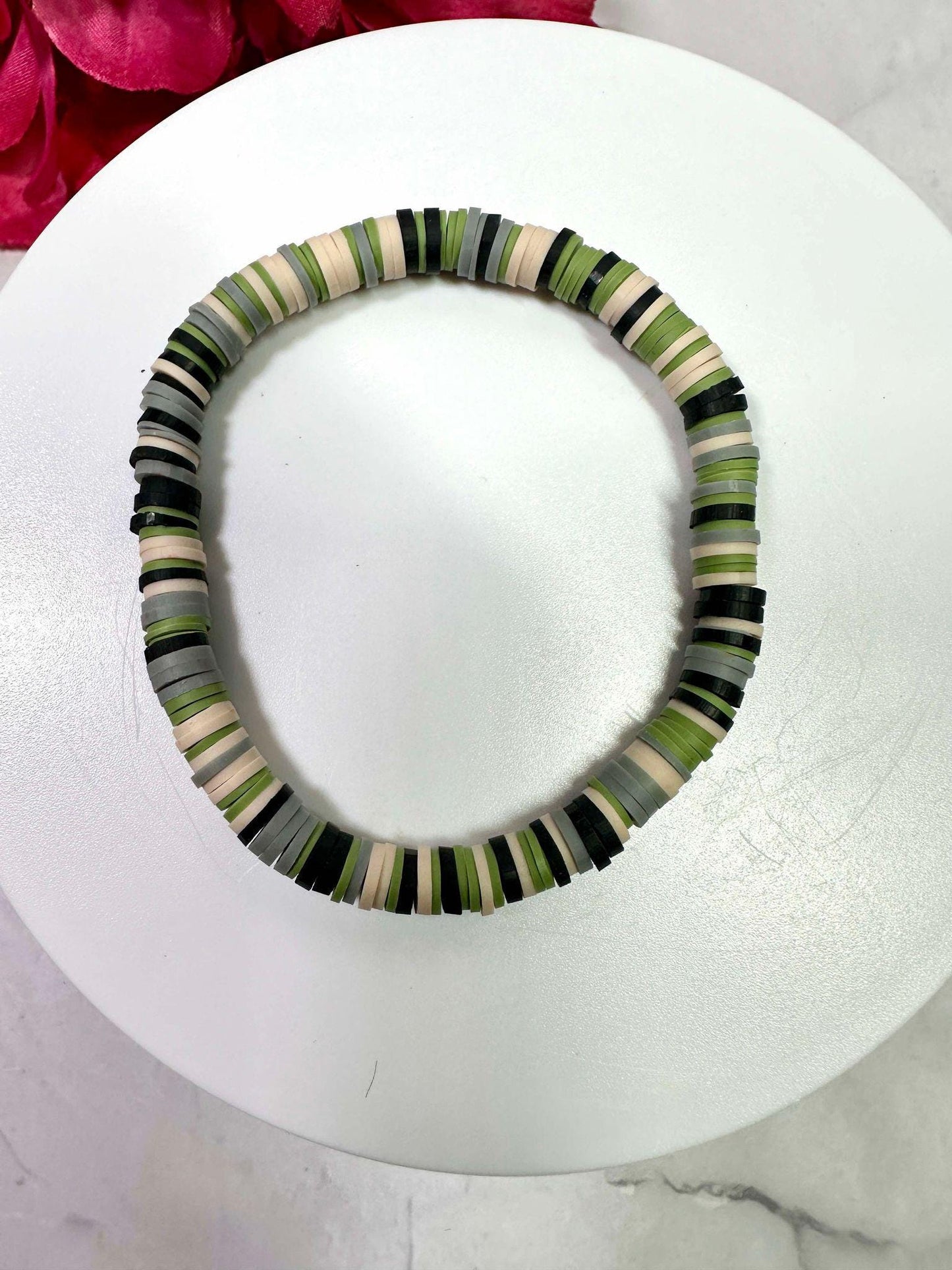 Single Strand Dark Camo Heishi Bracelet