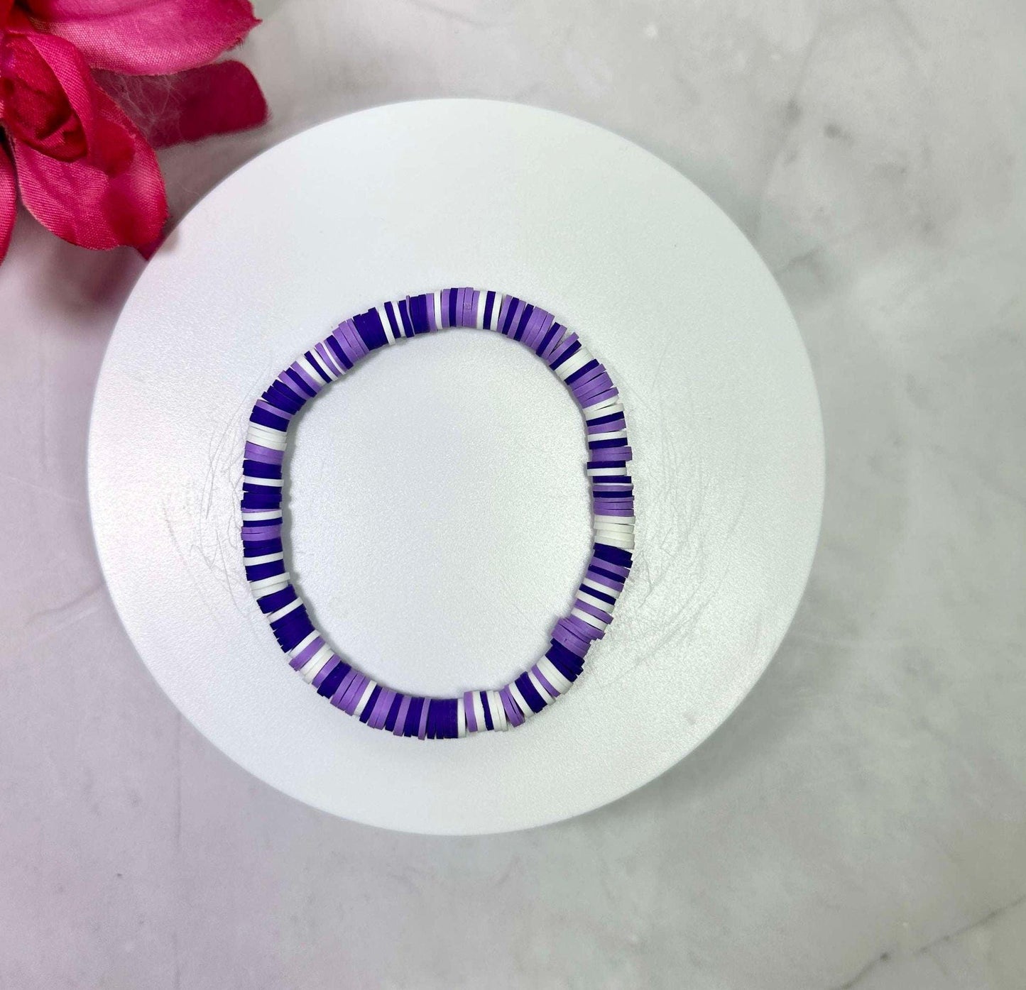 Single Strand Handmade Heishi Polymer Clay Bracelet