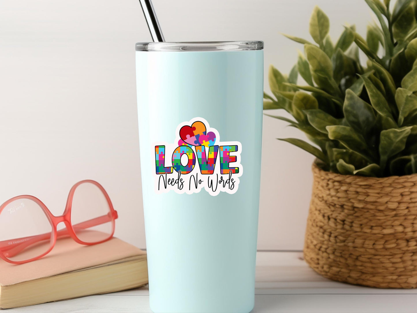 Love Needs No Words Autism Sticker