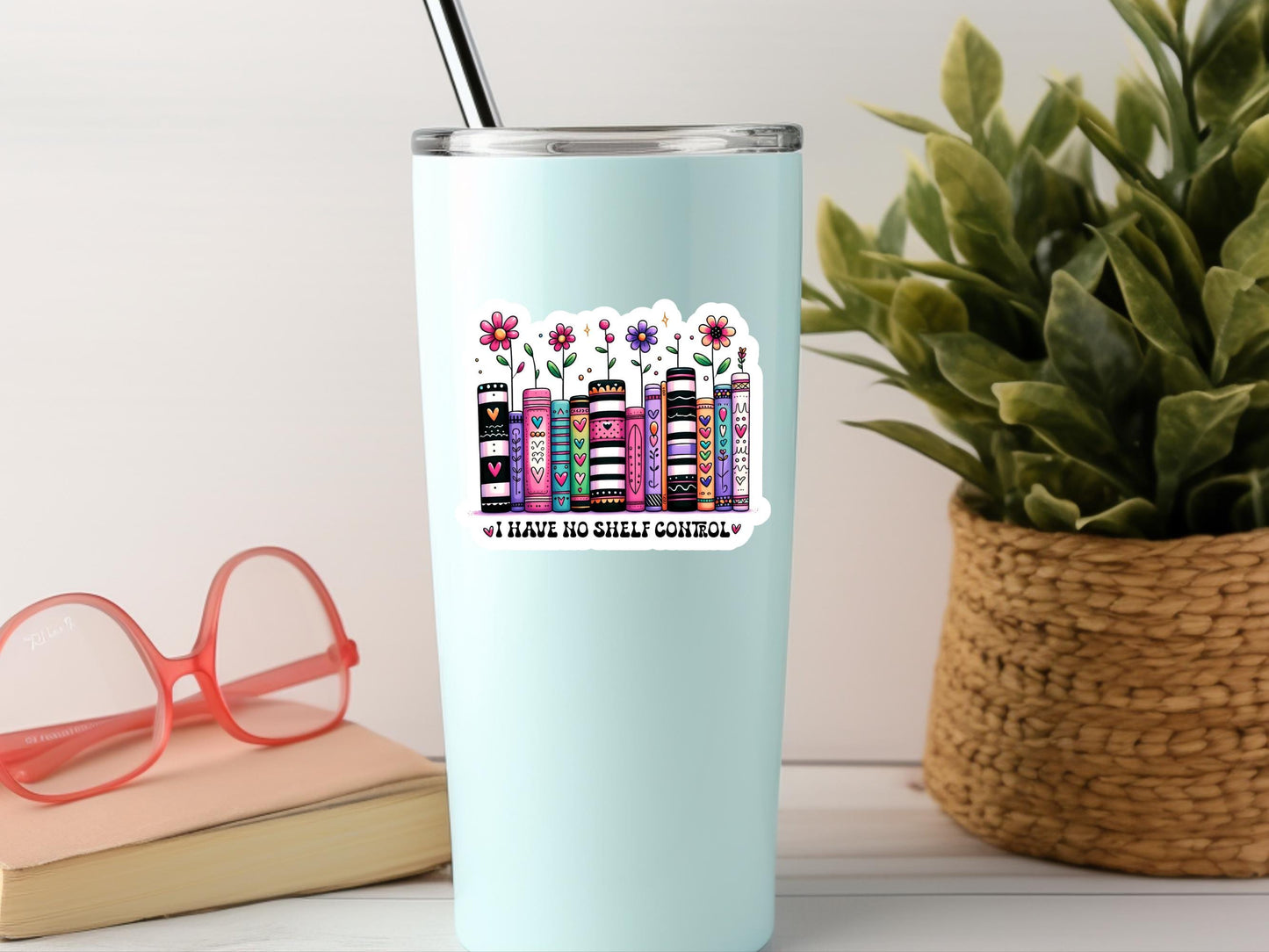 I Have No Shelf Control Sticker, laptop sticker, kindle sticker, water resistant, vinyl sticker, cute sticker, trendy sticker, gift for her