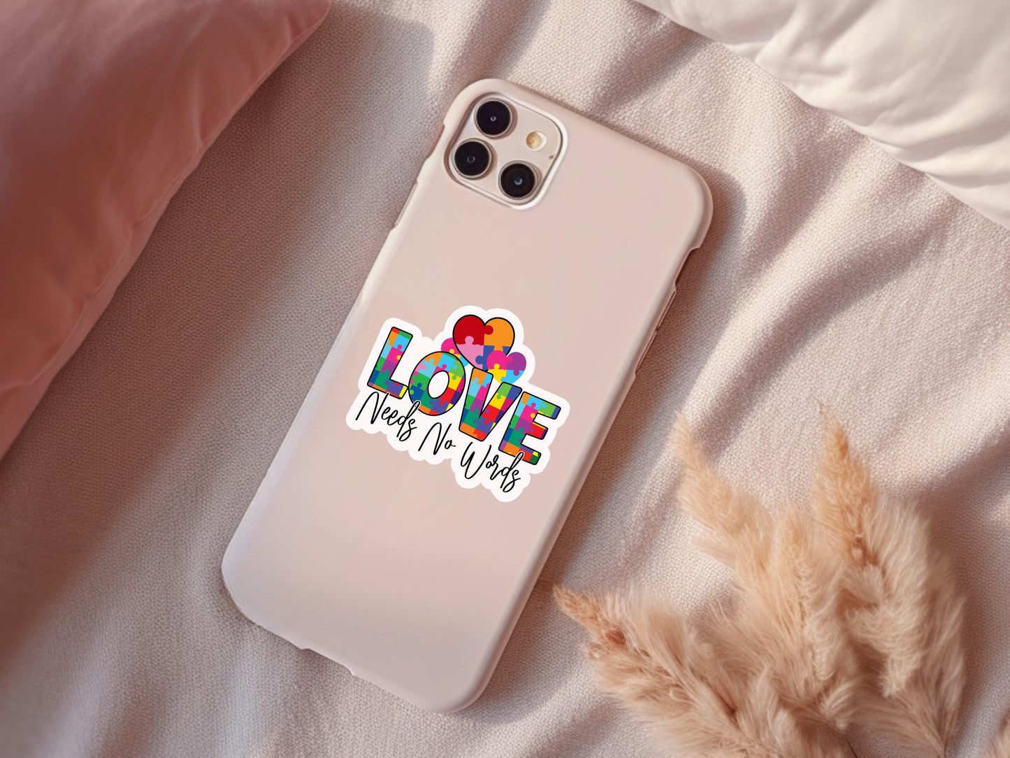 Love Needs No Words Autism Sticker