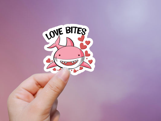 Love Bites Shark Sticker