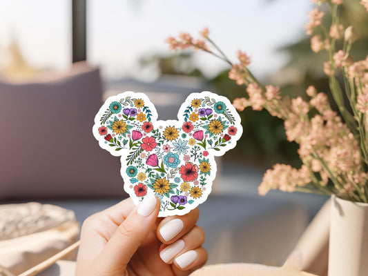 Floral Mouse Ears Sticker
