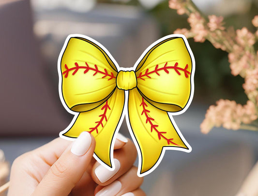 Softball Bow Sticker